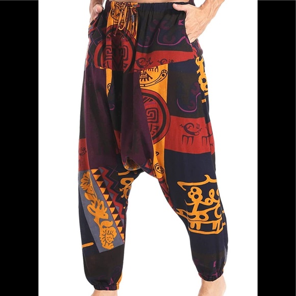 BRAND NEW UNISEX TRENDY BOHO/ GYPSY/ HIPPIE STYLE YOGA PANTS NWT - Picture 1 of 8